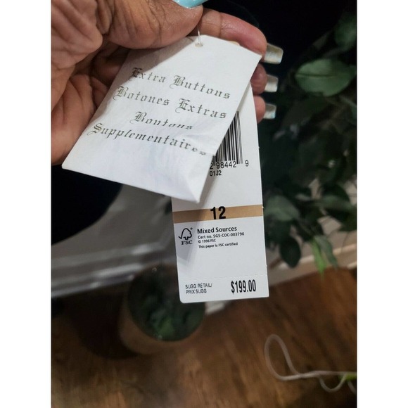 Jones NewYork Women's Black Cotton Two Buttons Single Breasted Blazer Size 12 - Picture 4 of 12